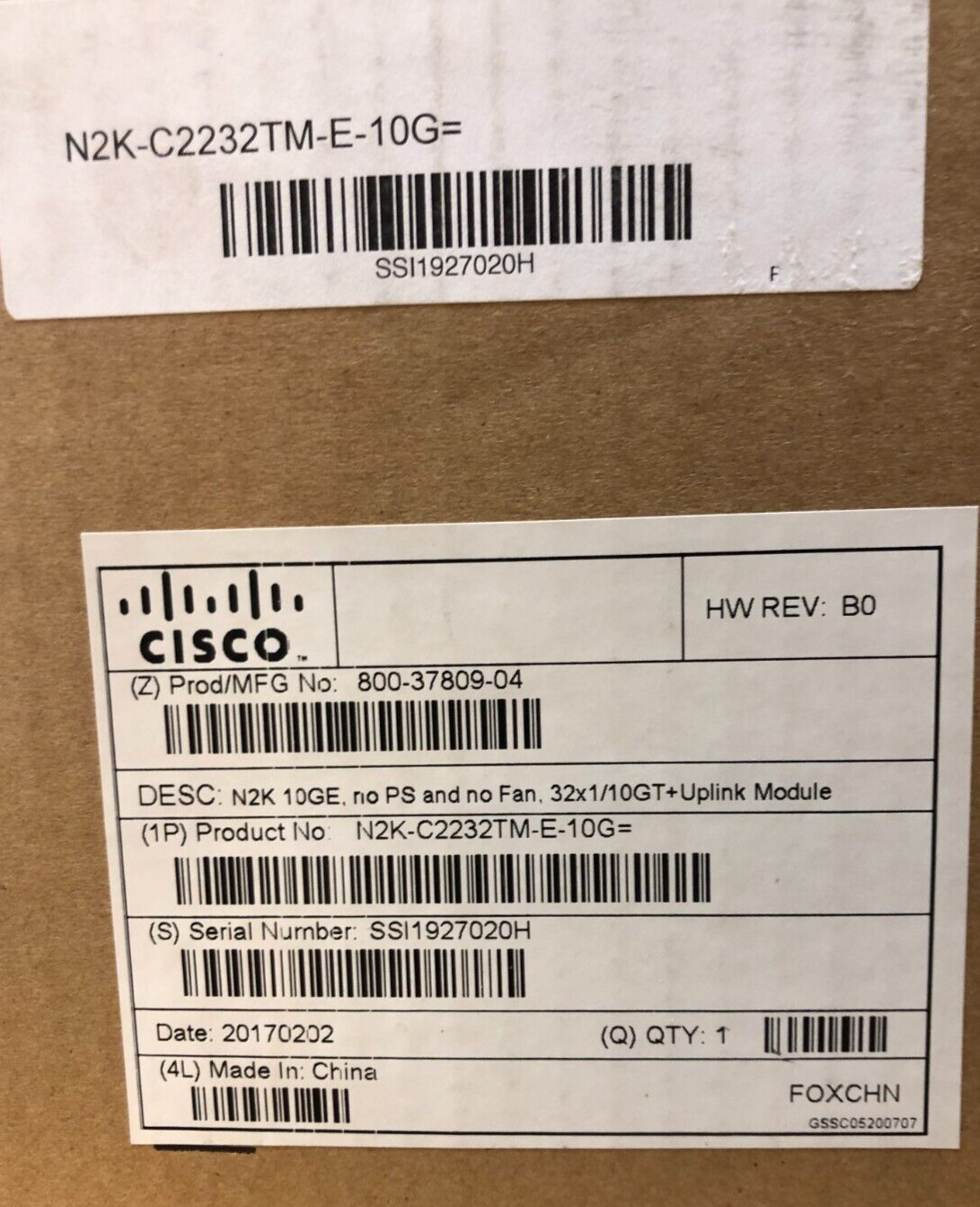 CISCO N2K-C2232TM-E-10GE N2K-C2232TM-E-10GE / Nexus 2000 Series Fabric Extender
