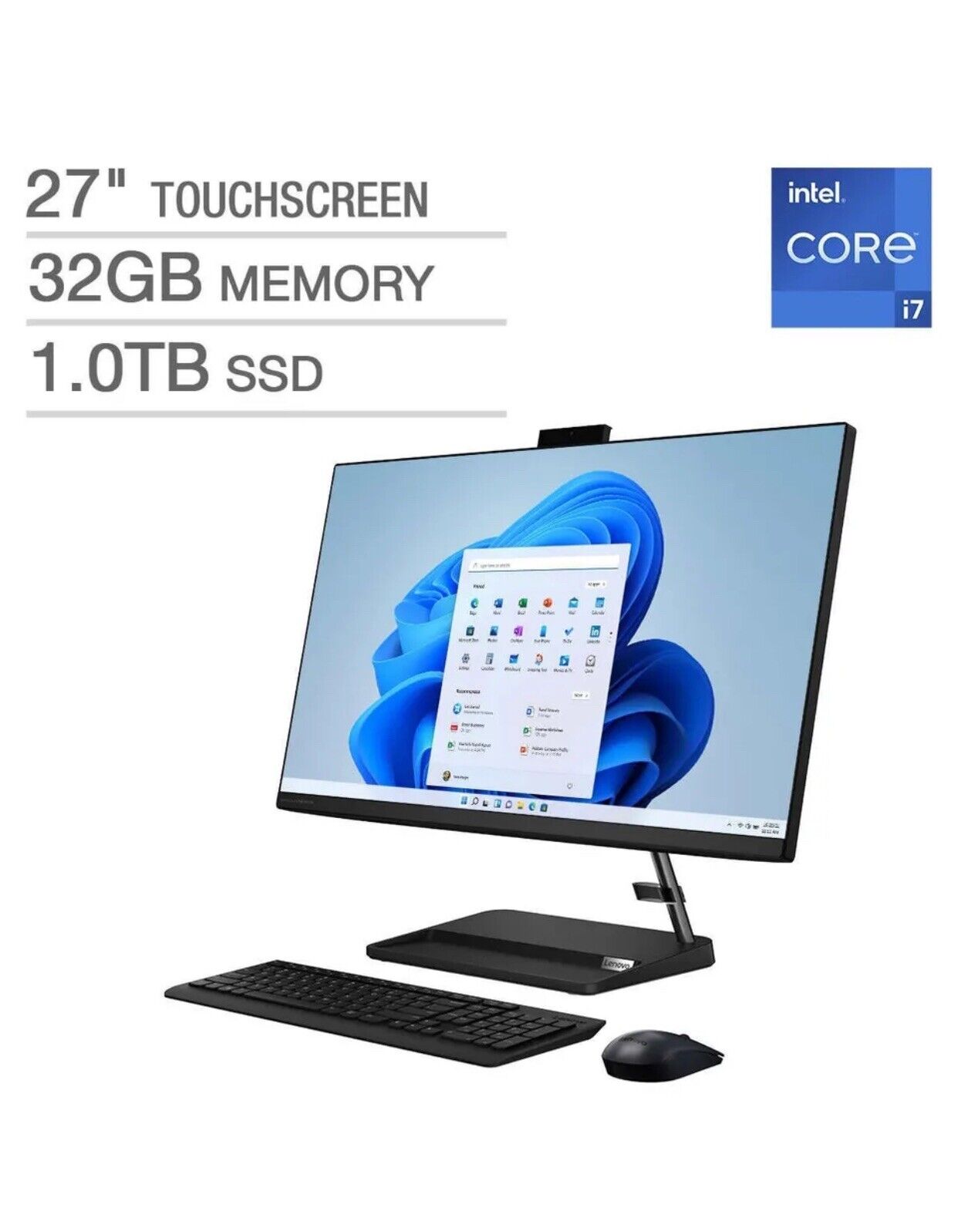 New Lenovo IdeaCentre 27\'\' AIO Touchscreen Desktop PC i7-13620H 32GB 1TB SSD W11