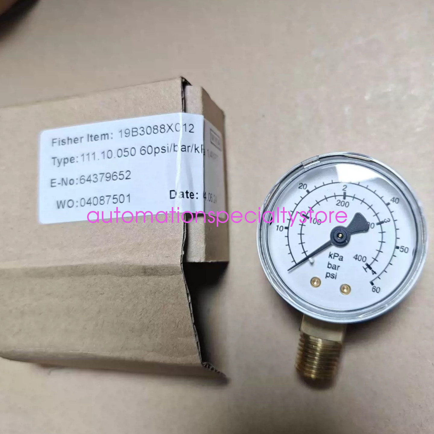 1PC Brand New Fisher 19B3088X012 Axial Pressure Gauge Via DHL or Fedex