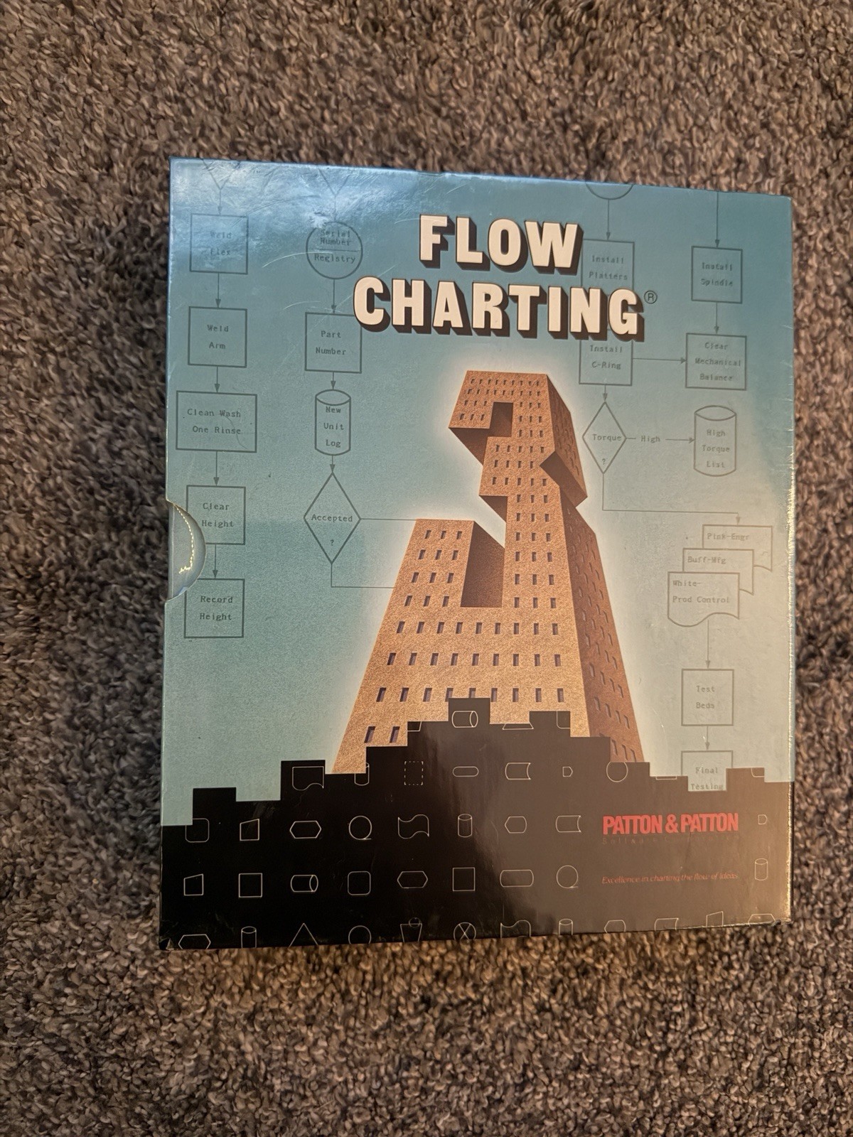 1991 Vintage Flow Charting 3 IBM PC DOS, 3.5" Floppy Disk Patton & Patton SEALED