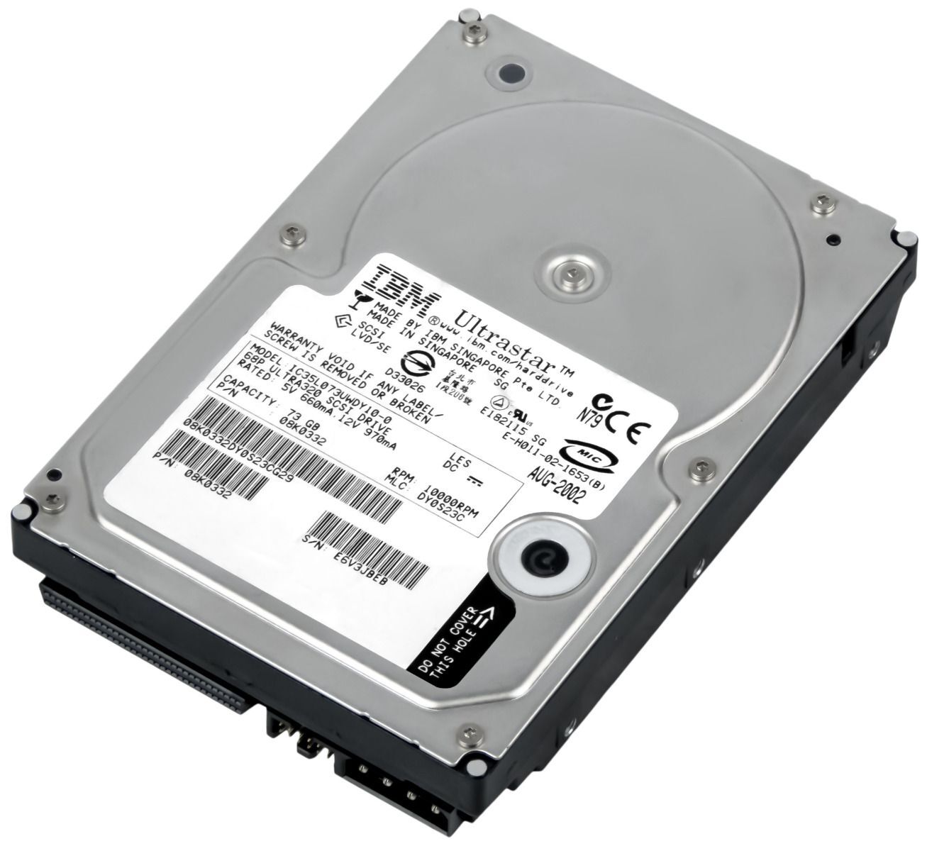 IBM ULTRASTAR 08K0332 73GB 10000RPM SCSI U320 IC35L073UWDY10-0 68pin 3.5" inch