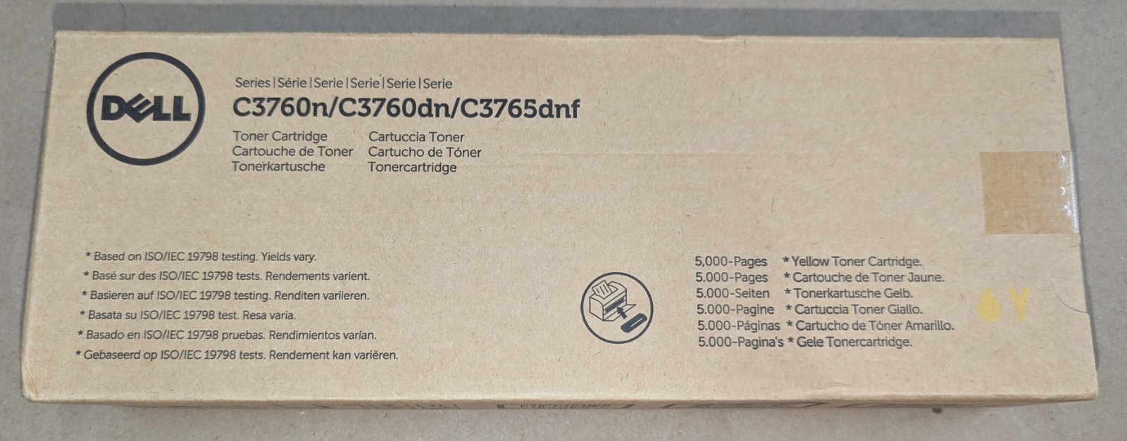 Genuine Dell KGGK4 High Yield Yellow Toner Cartridge C3760n C3760dn C3765dnf