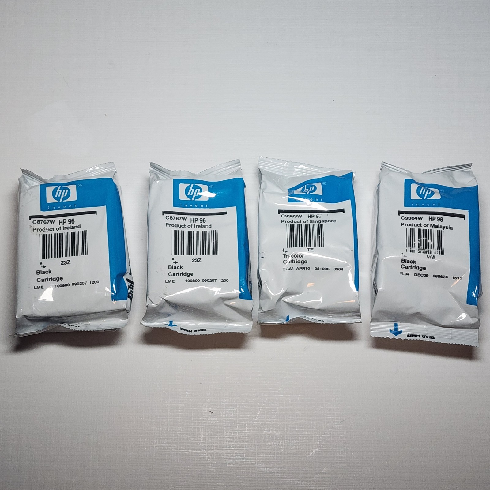 HP Invent HP 96, 97 & 98 Black Ink Cartridges Sealed