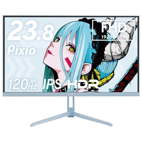 Pixio PX246 Wave Gaming Monitor 23.8 inch FHD 120Hz IPS Pastel Blue PX246WAVEB