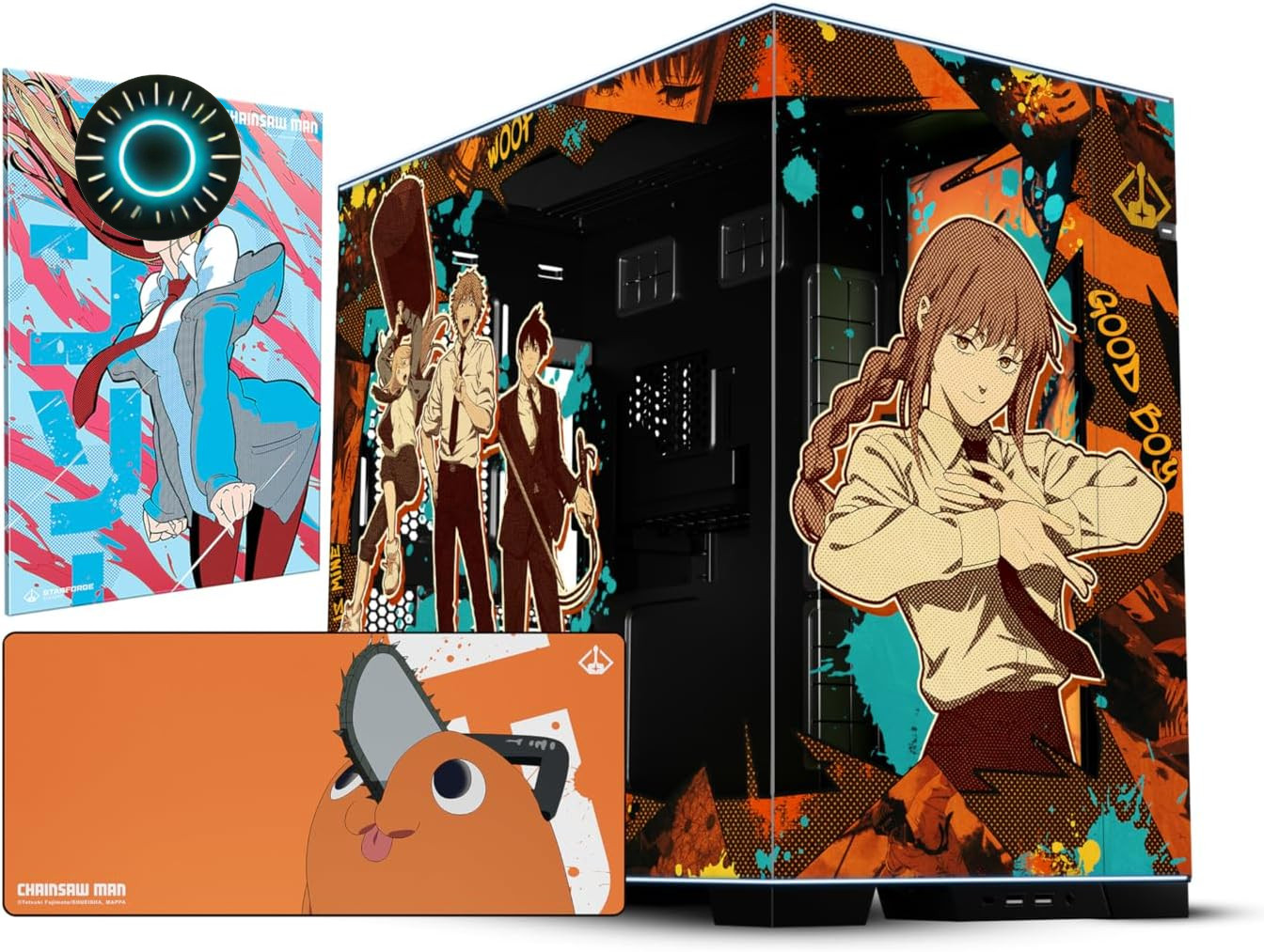 Chainsaw Man Lian Li O11 Dynamic EVO RGB PC Case Bundle with UV Artwork