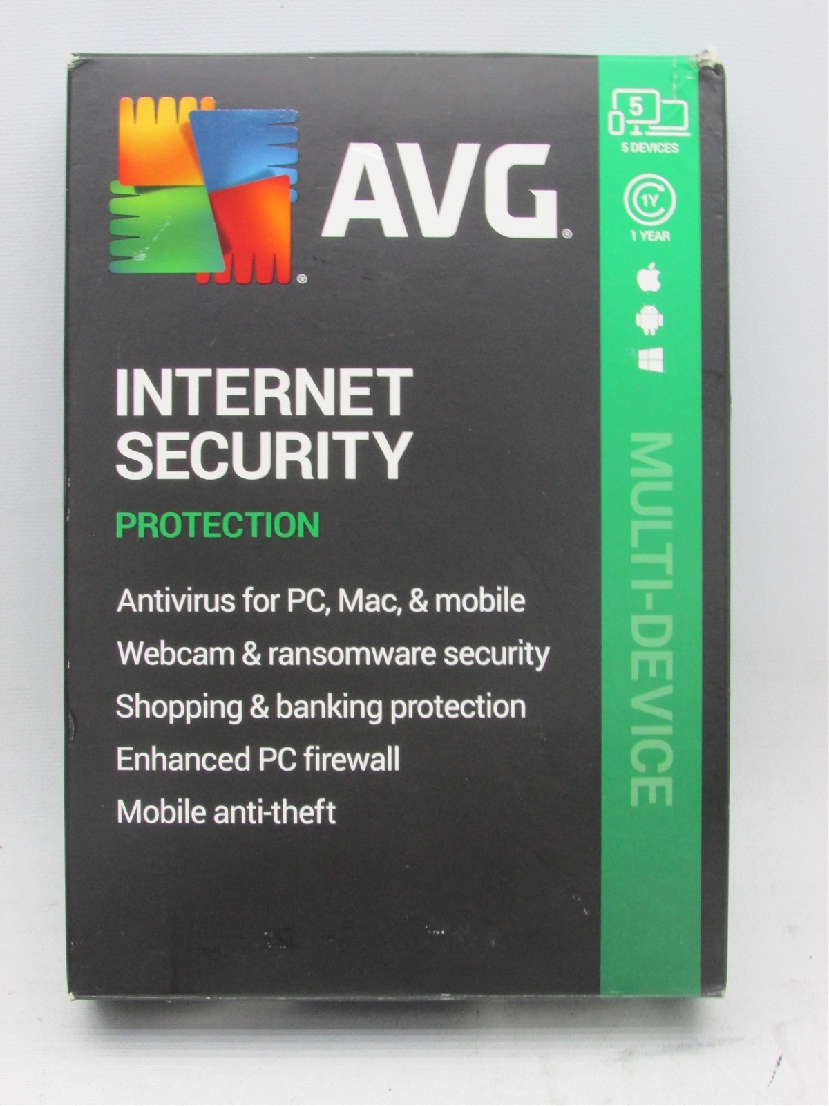AVG INTERNET SECURITY PROTECTION for Windows/Mac/Android for up to 5 Devices NEW