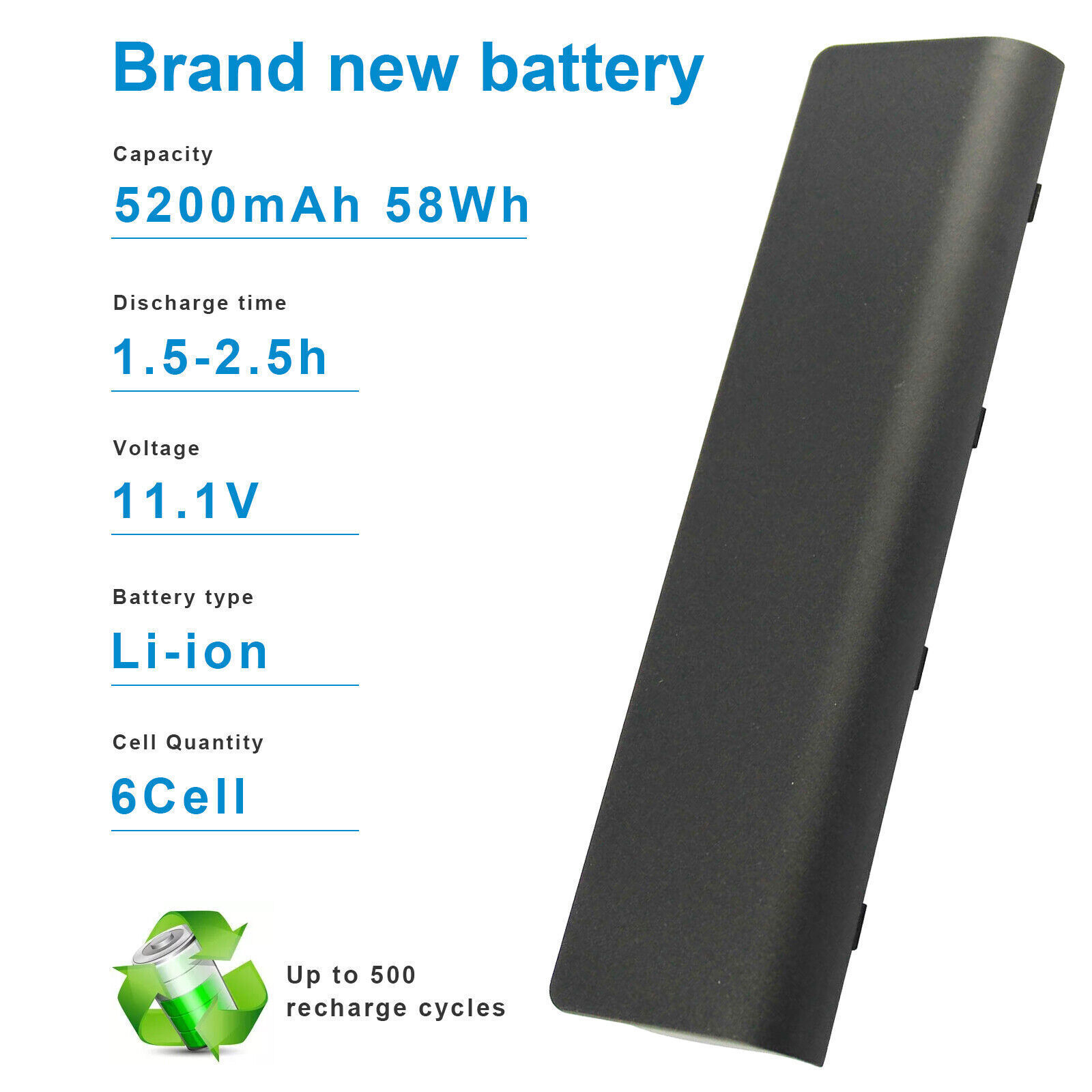 6/9/12CELL Battery for HP 2000 2000-425NR MU06 593553-001 CQ56 CQ62 CQ42 G62 G56