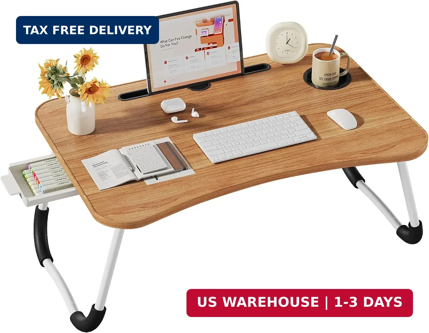 Lap Desk Bed Trays for Eating and Laptops Breakfast in Bed Tray for Sofa/Couch/S