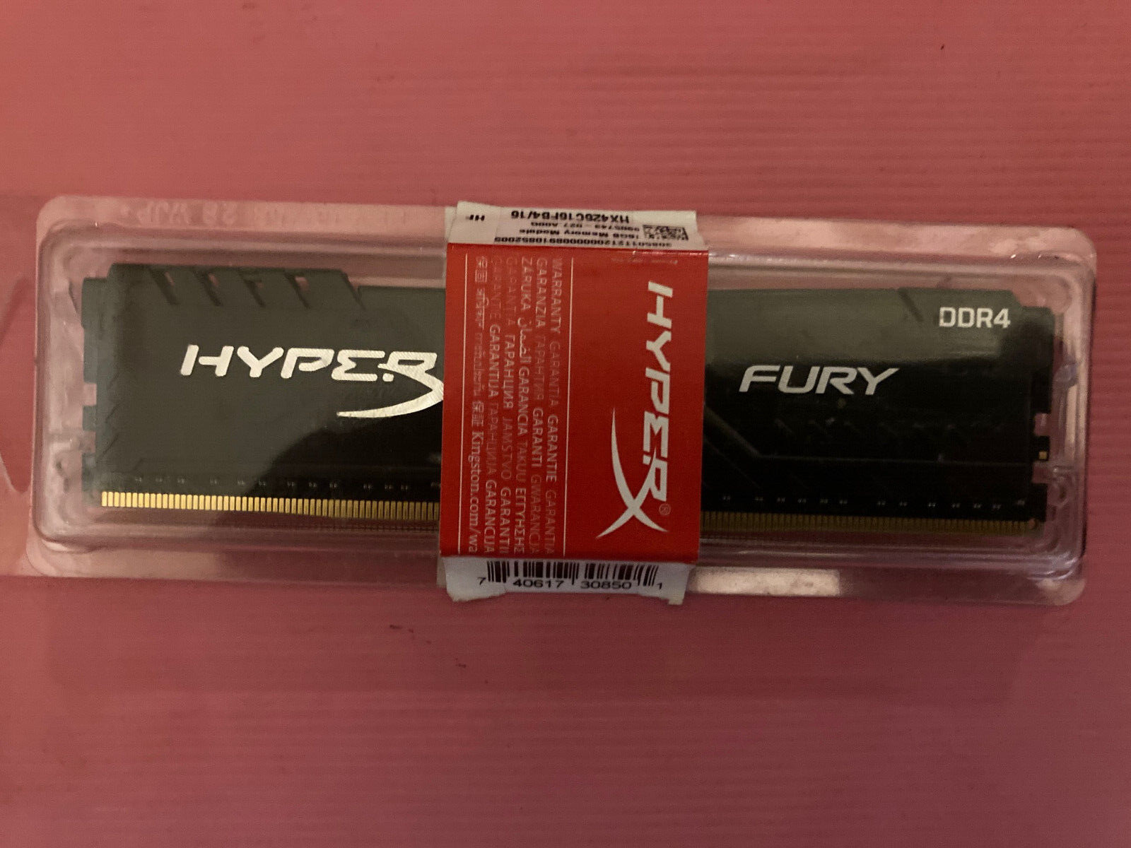 New 16GB Kingston Hyperx Fury DDR4-2666 PC4-21300 Desktop Memory HX426C16FB4/16