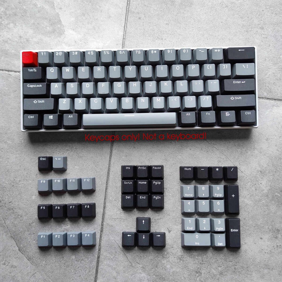 Retro Gray Style Dolch PBT Doubleshot Keycap Set OEM for Mechanical Keyboards