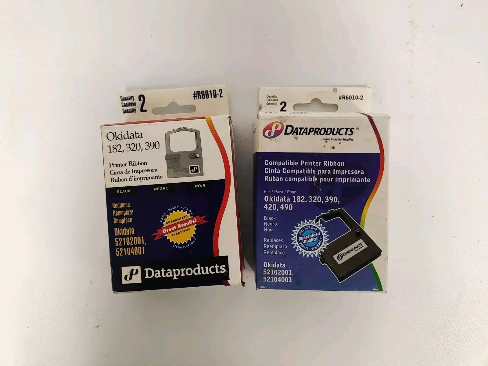 3 Dataproducts R60102 Nylon Printer Ribbon Compatible w/ Okidata 182, 320 