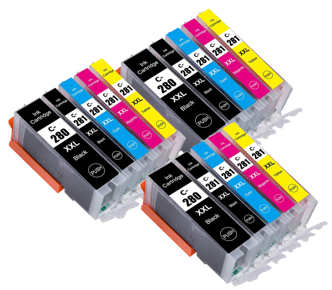 15PK XXL Ink Cartridges for PGI-280 CLI-281 Canon TS6320 TR7520 TR8620 Hi Yield
