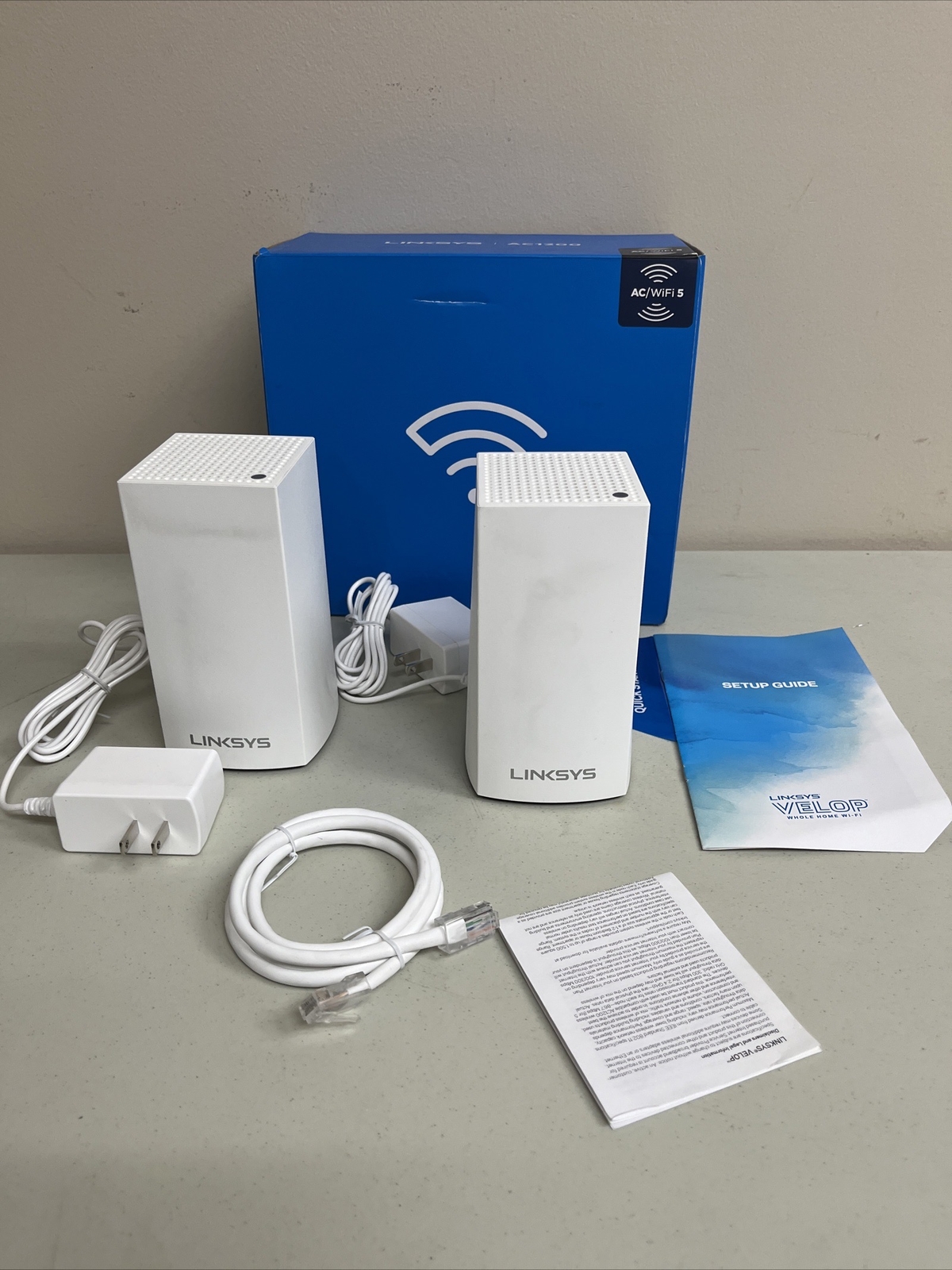 Linksys Velop (VLP0102-NP) - AC1200 Dual Band Mesh WiFi 5 System White (2 Pack)