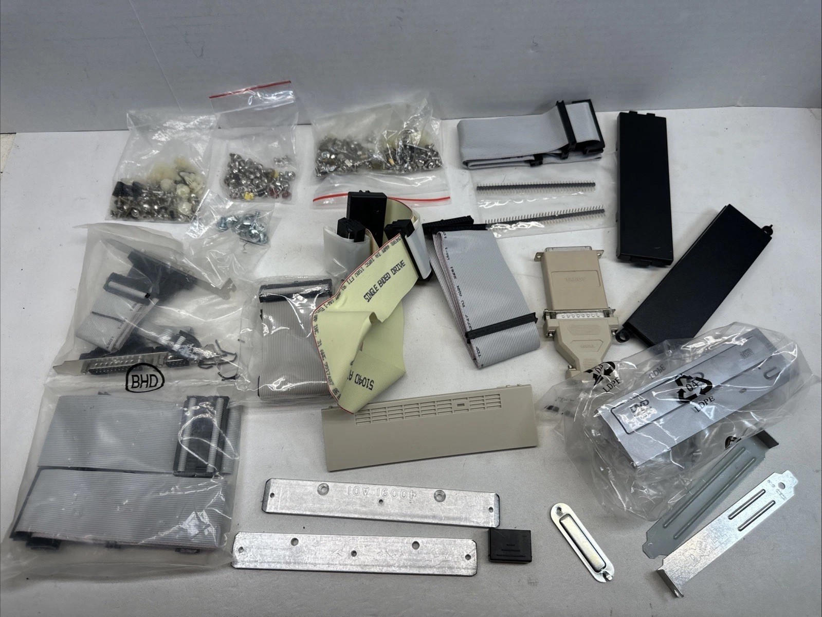 Vintage Computer Ribbon Cable Lot IDE SCSI Floppy HDD ZIP Retro PC OEM Parts ++