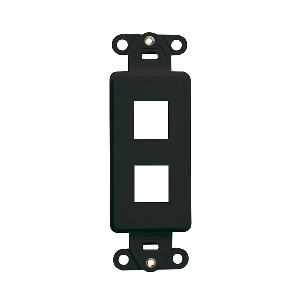 Leviton 41642-E Multimedia Decora Insert 1-Gang 2-Port Snap-in Black