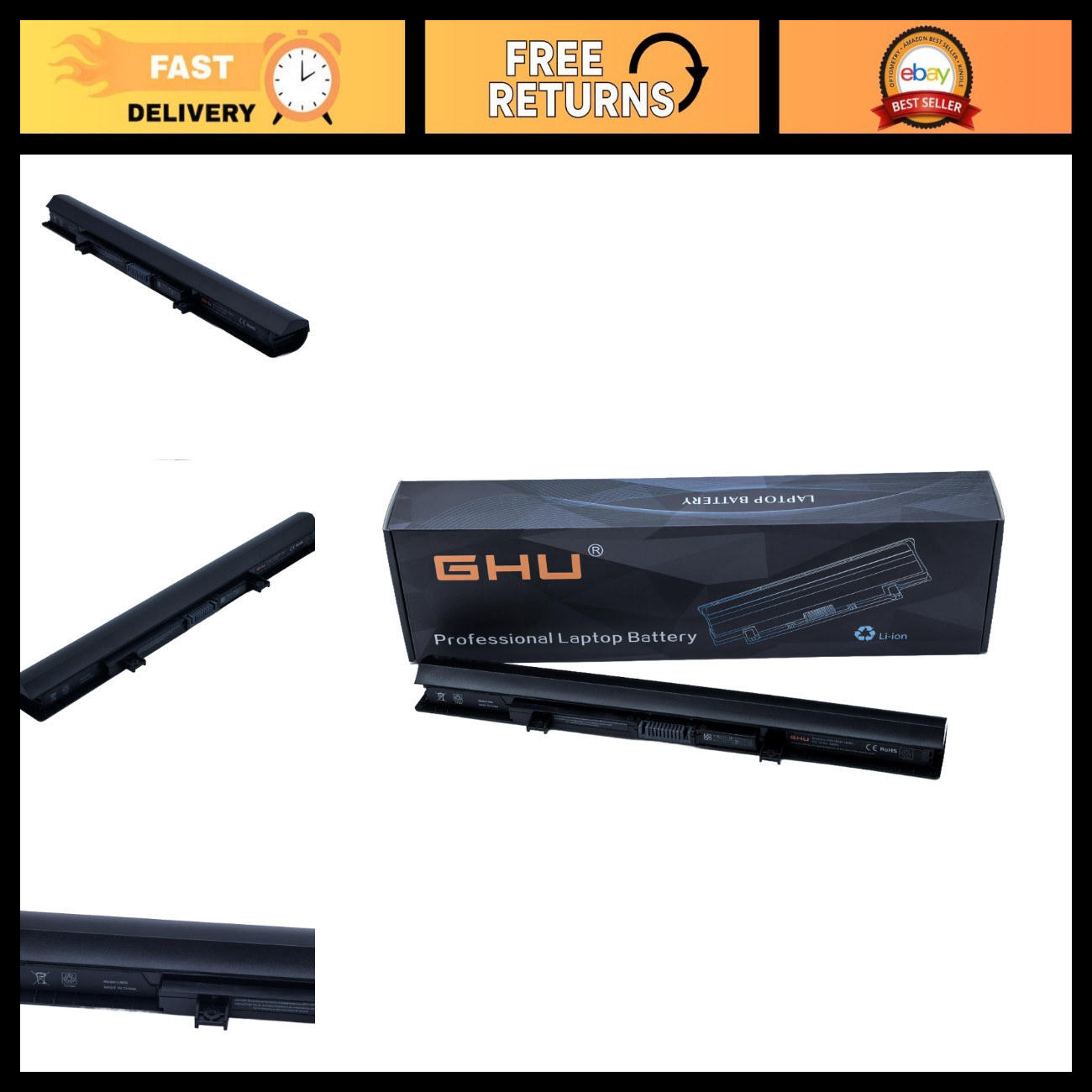 38Wh Battery Replacement for Toshiba Satellite C55 S55T, 2600mAh 14.8V, Compatib