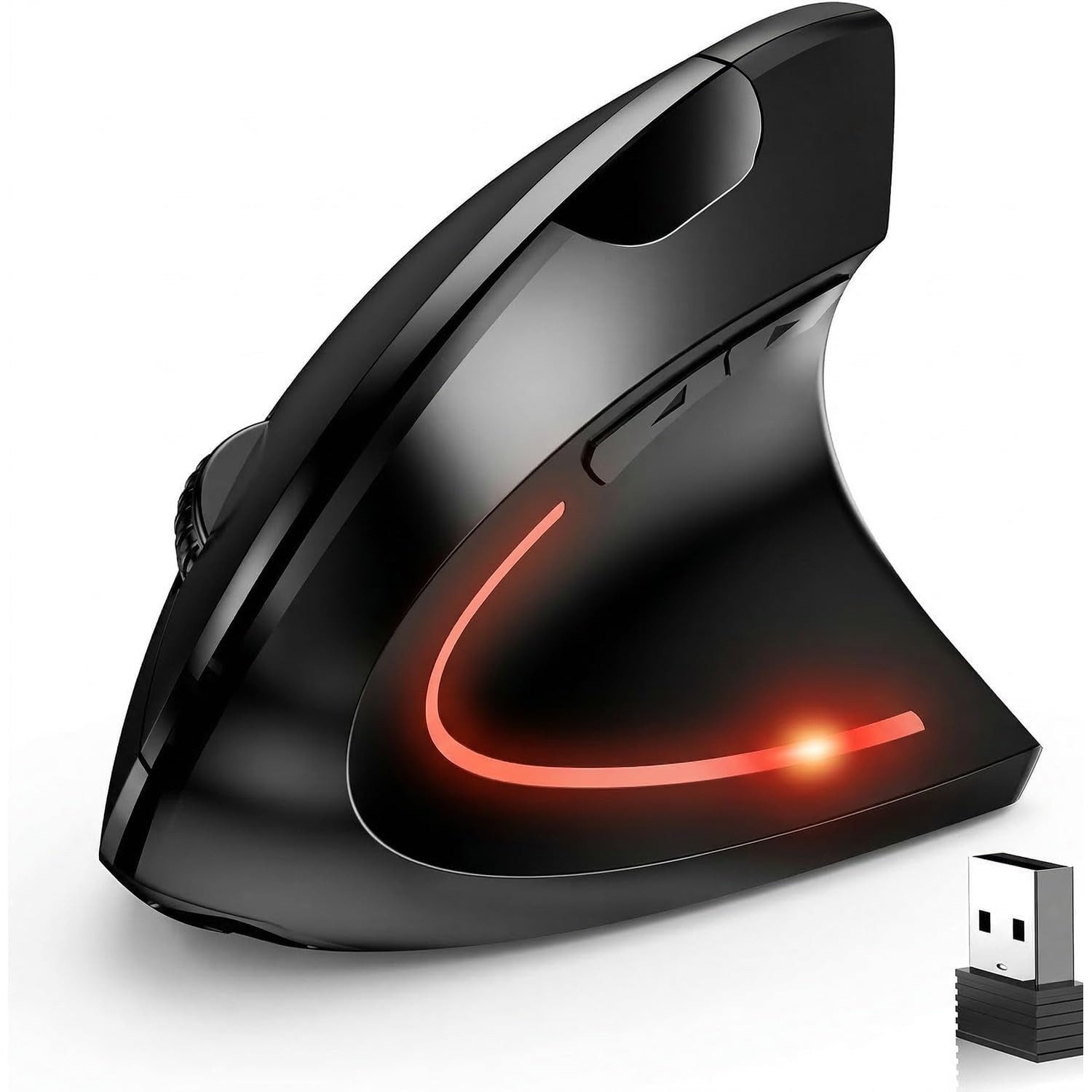 Ergonomic Vertical Wireless Mouse Stylish Rechargeable 2.4G Optical Mice Cord...