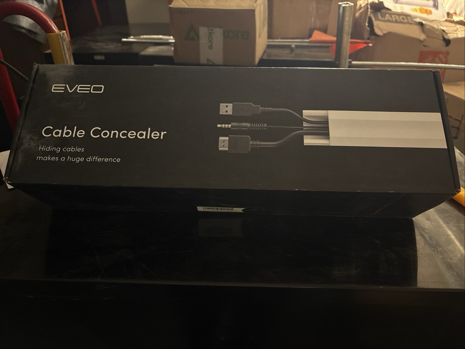 Eveo Wall Mounted Paintable Hiding Plastic Cord Cable Concealer With Connectors