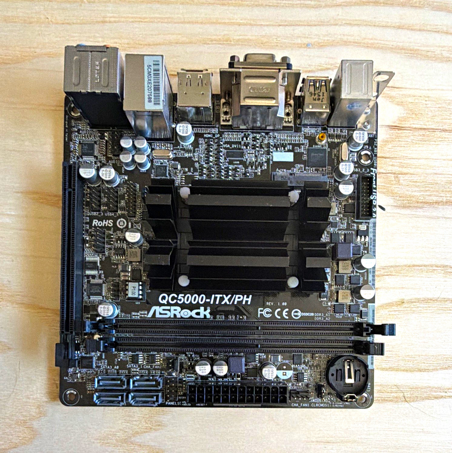 ASRock QC5000-ITX/PH Mini-ITX AMD DDR3 2 DIMM PCIe x16 HDMI DVI VGA USB3. READ
