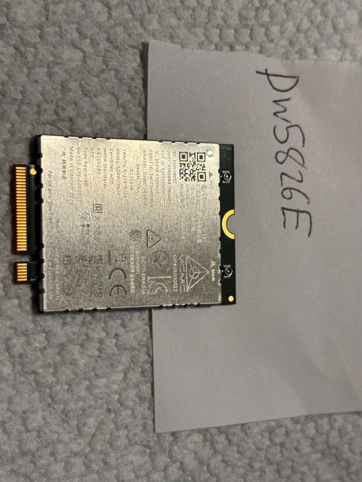 Dell DW5826e ESIM Snapdragon X12 Global LTE-Advanced Wireless 4g Card  7R12P