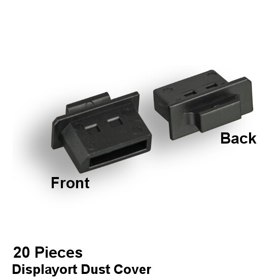 Kentek Lot of 20 Pcs DisplayPort Dust Cover with Handle Port Protector Black