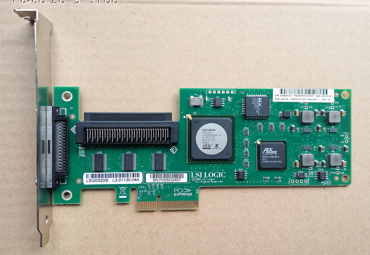 LSI Logic SCSI LVD/SE Controller PCI Express x4 LSI20320IE 439946-001 Tested