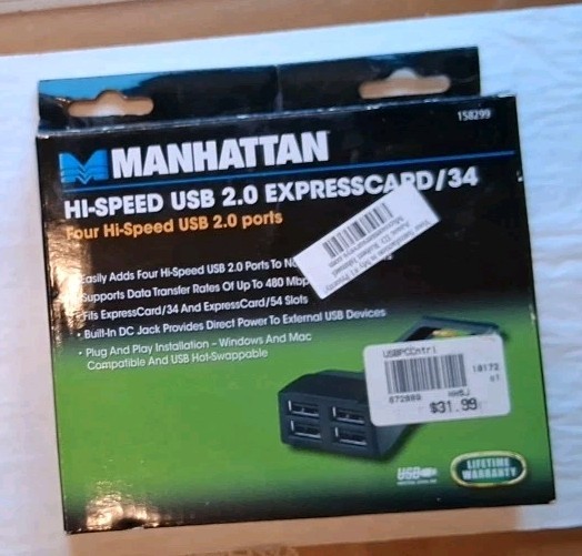 Manhattan High-Speed USB 2.0 ExpressCard Card With Four Ports