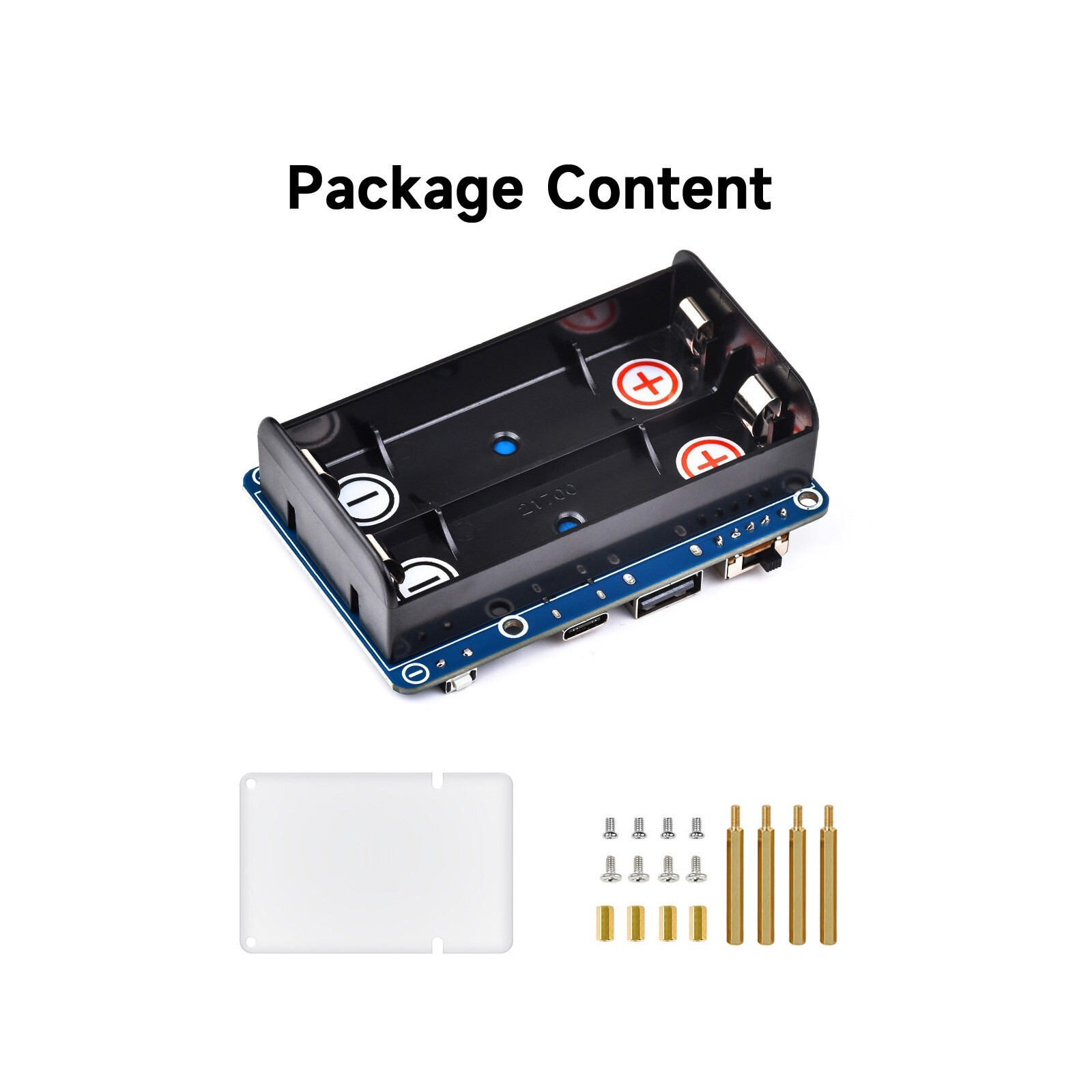 Waveshare UPS HAT (D) for Raspberry Pi 5V Uninterruptible Power Supply Pogo Pins