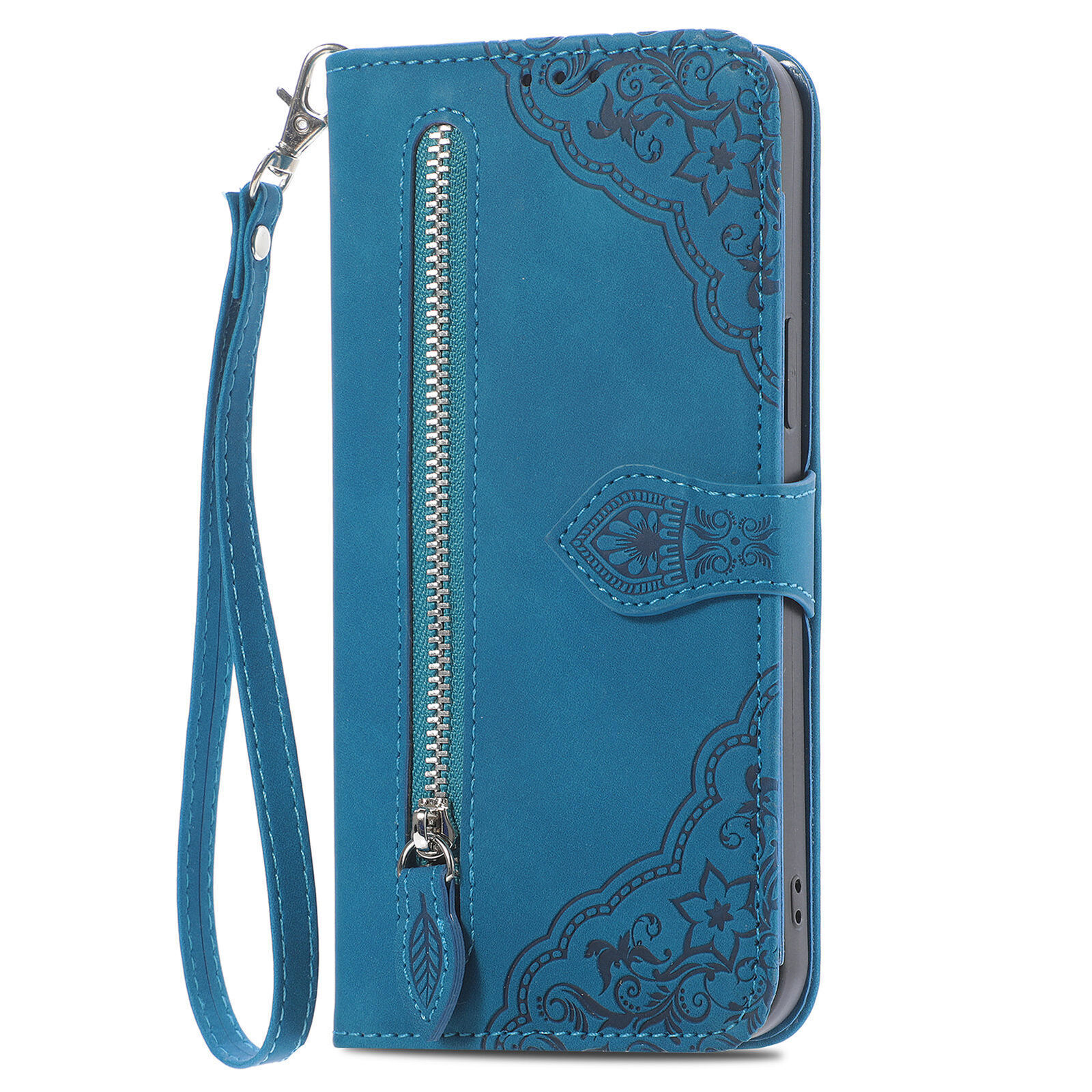 Zip Flower Leather Wallet Cover Case For Motorola G86 G85 G56 G 5G Edge 60 70 50