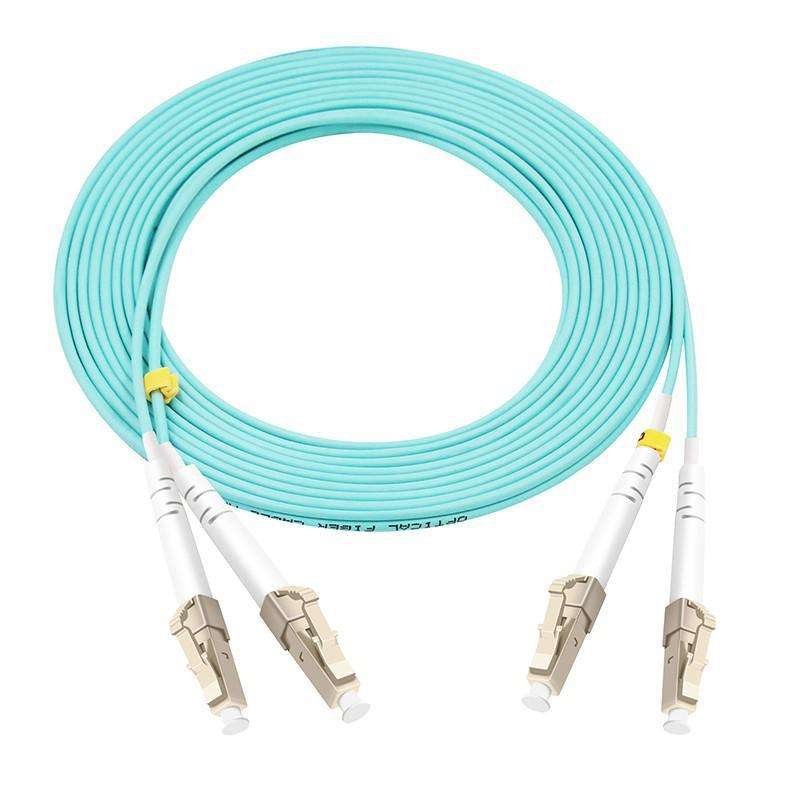 Fiber Optic LCLC UPC OFNP/Plenum Multimode Duplex  OM4 100GB 50/125 Aqua 3M/10FT
