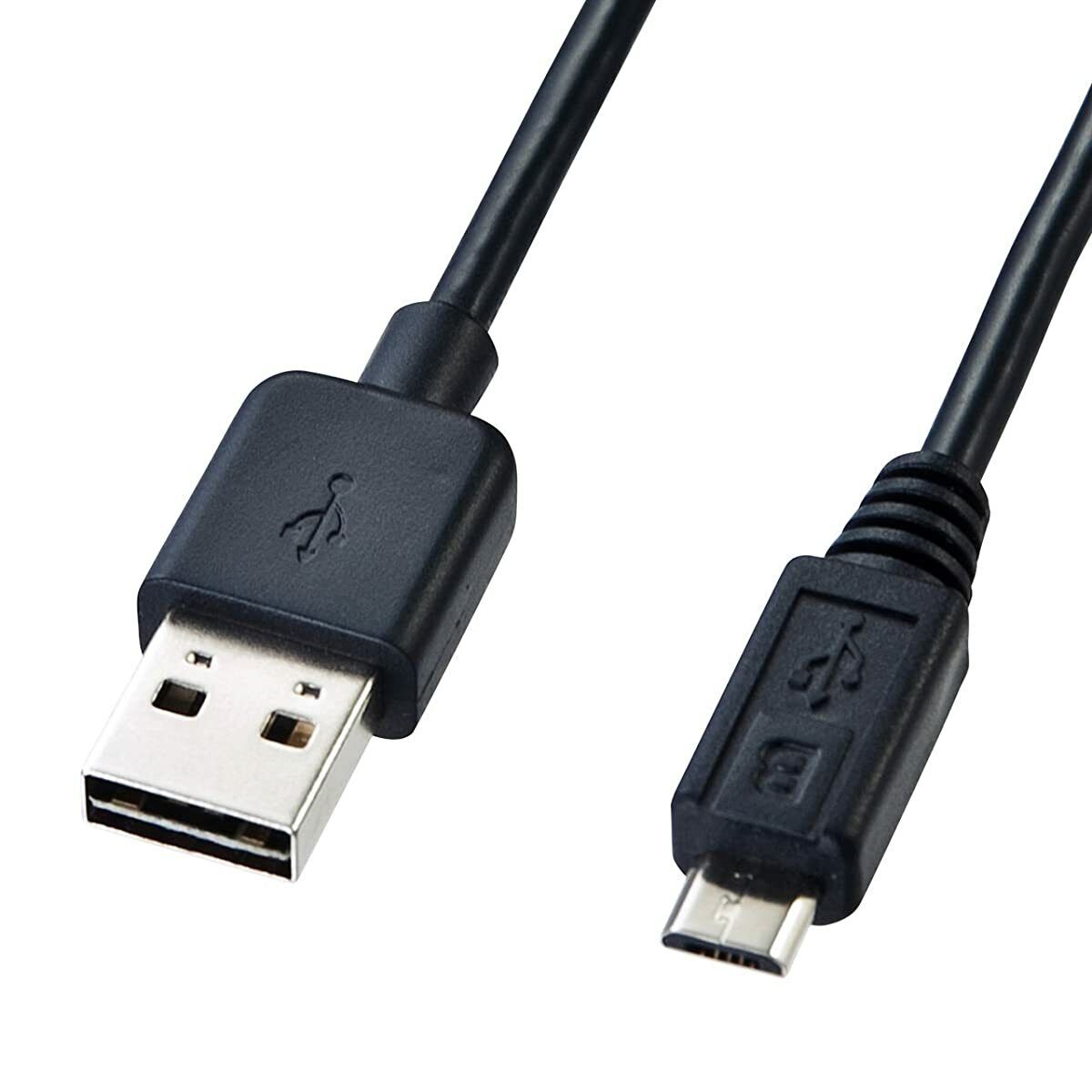 SANWA Both Sides Make Micro USB Cable (MicroB) Black 0.5m KU-RMCB05