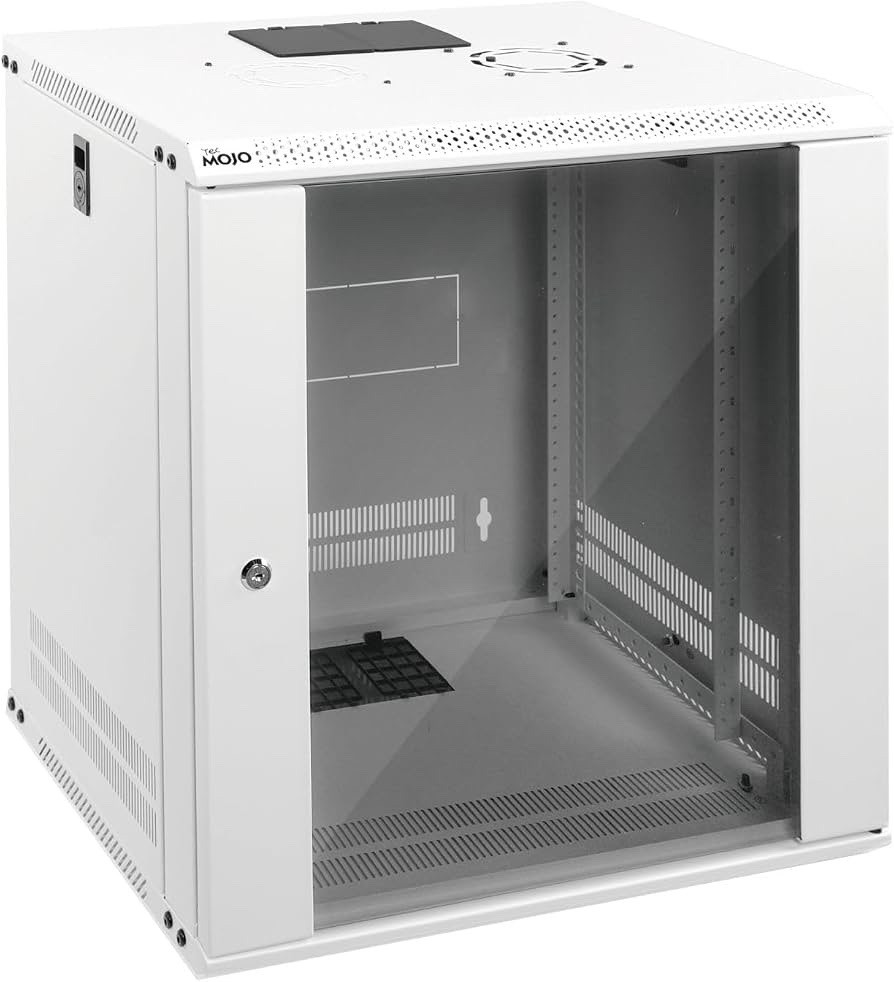 Tecmojo 12U Wall Mount Network Rack Cabinet 19" Server Cabinet w/ Glass Door Fan