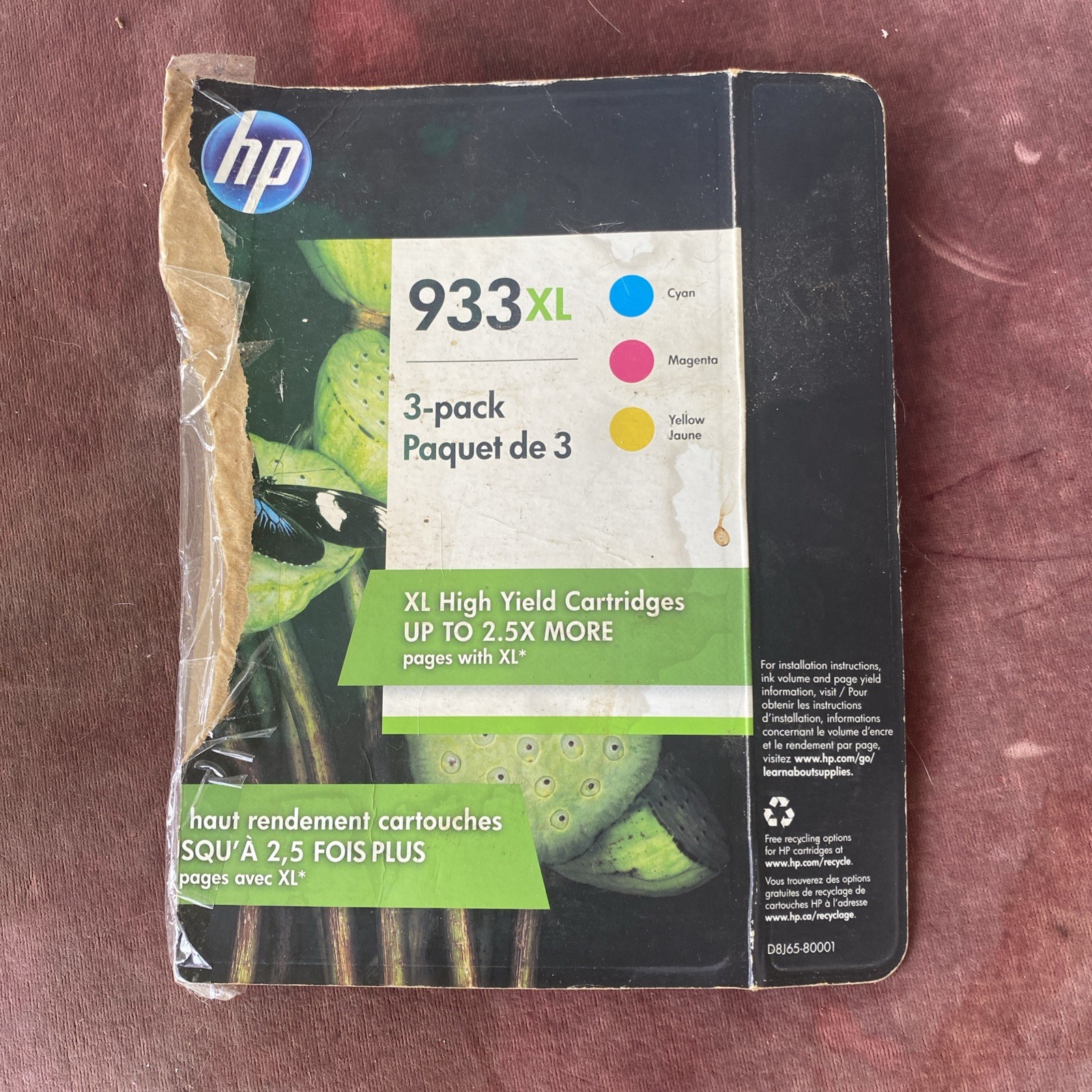 HP 933XL (D8J65BN) Tri-Color Original Ink Cartridge EXPIRED