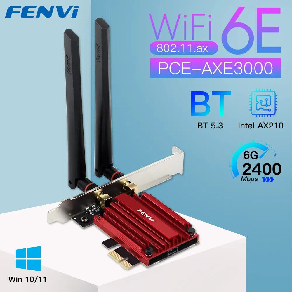 5374Mbps Tri Band 2.4G/6Ghz Wireless PCIE Adapter Bluetooth 5.3Network WiFi Card