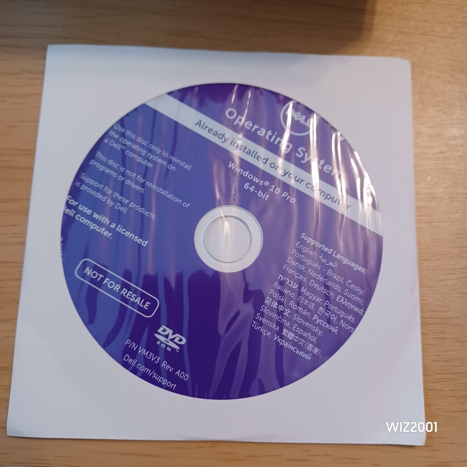New Sealed Dell Windows 10 Pro 64-bit Reinstallation DVD 07PF46 No Key