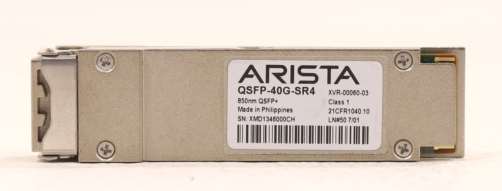 Arista QSFP-40G-SR4 40GbE QSFP+ 850nm Optical Transceiver P/N: XVR-00060-03