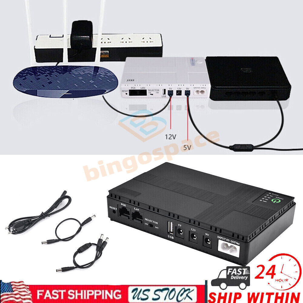 Portable MINI UPS 5/9/12V 10400mAh Uninterruptible Power Supply For WiFi Router