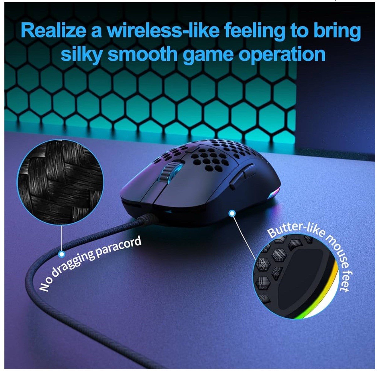 🚨 NEW - TMKB Electronic Competition Mouse Mac/PC USB LED 16.8m Colors
