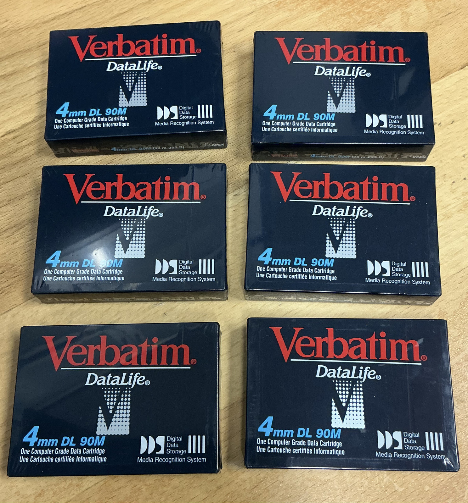 6X Verbatim DataLife 4mm DL 90M Digital, Data Storage  Cartridge Factory Sealed