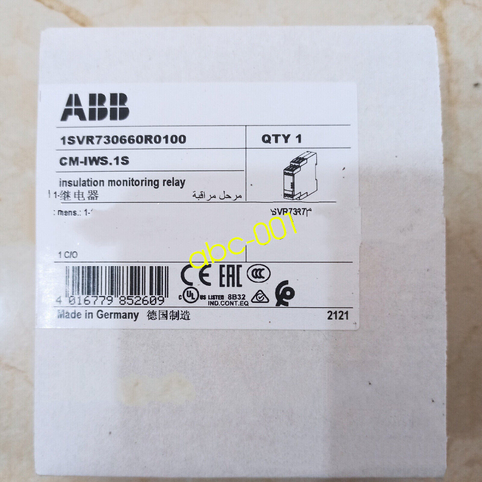 one new ABB CM-IWS.1S 1SVR730660R0100 Monitoring Relay Fast Delivery