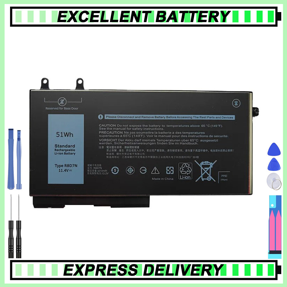 R8D7N Battery for 1V1XF 3HWPP 4GVMP R8D7N 49HG8 H82T6 TNT6H W8GMW 51Wh