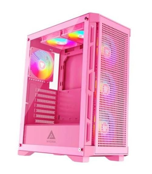 Hydra-PK Hydra Mid Tower Gaming PC Case with 6X 120MM ARGB Fans HYDRA Pink