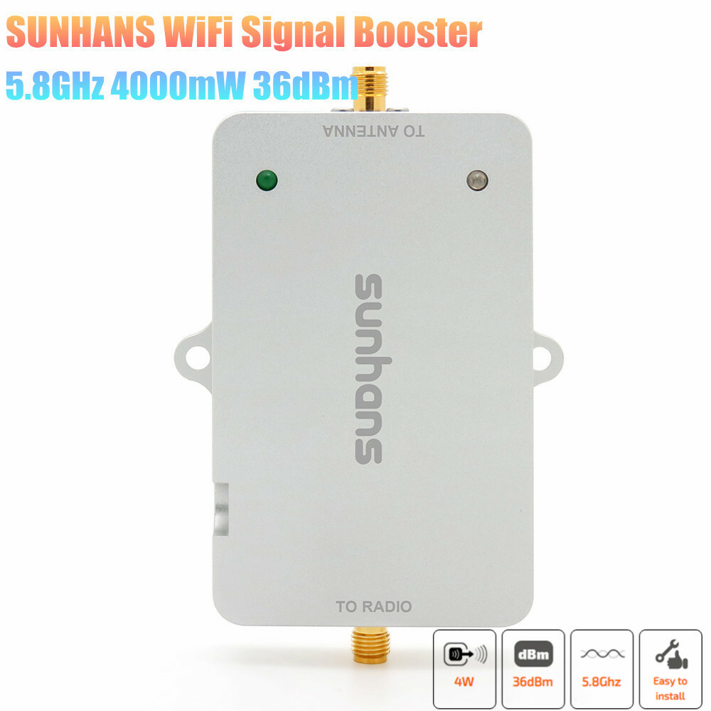Sunhans 5.8GHz 4000mW 36dBm 11a/n WiFi Signal Booster Monitor Wireless Amplifier