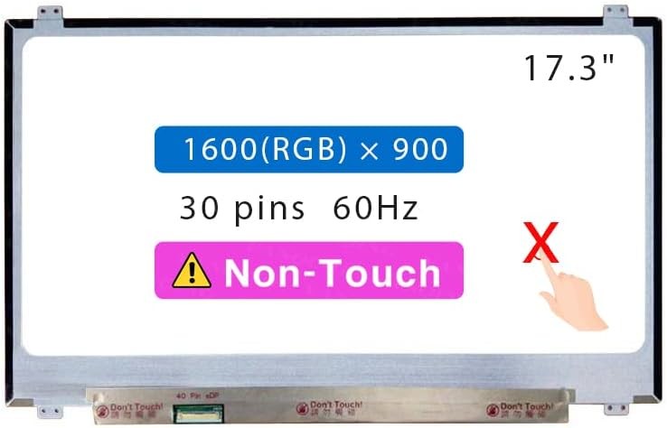 17.3" LCD Screen for HP 17-BY4013DX 4J8C8UA HD+ 30pin Non-Touch Display