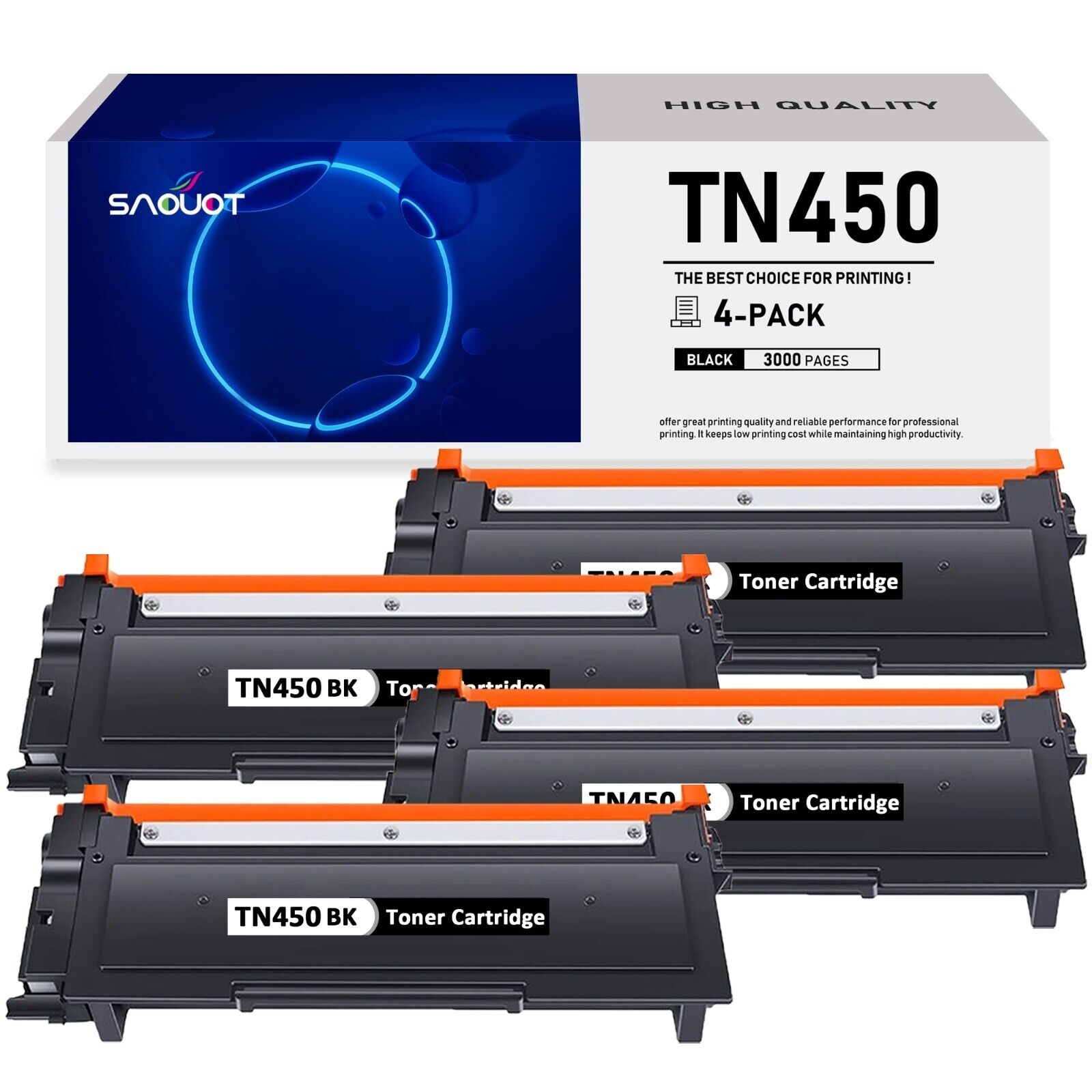TN450 Toner Cartridge Replacement for Brother HL-2280DW HL-2230 HL-2270DW