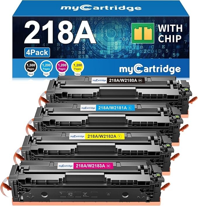 218A Toner Cartridges 4 Pack (with Chip) Replacement for HP 3301FDW 3201DW 
