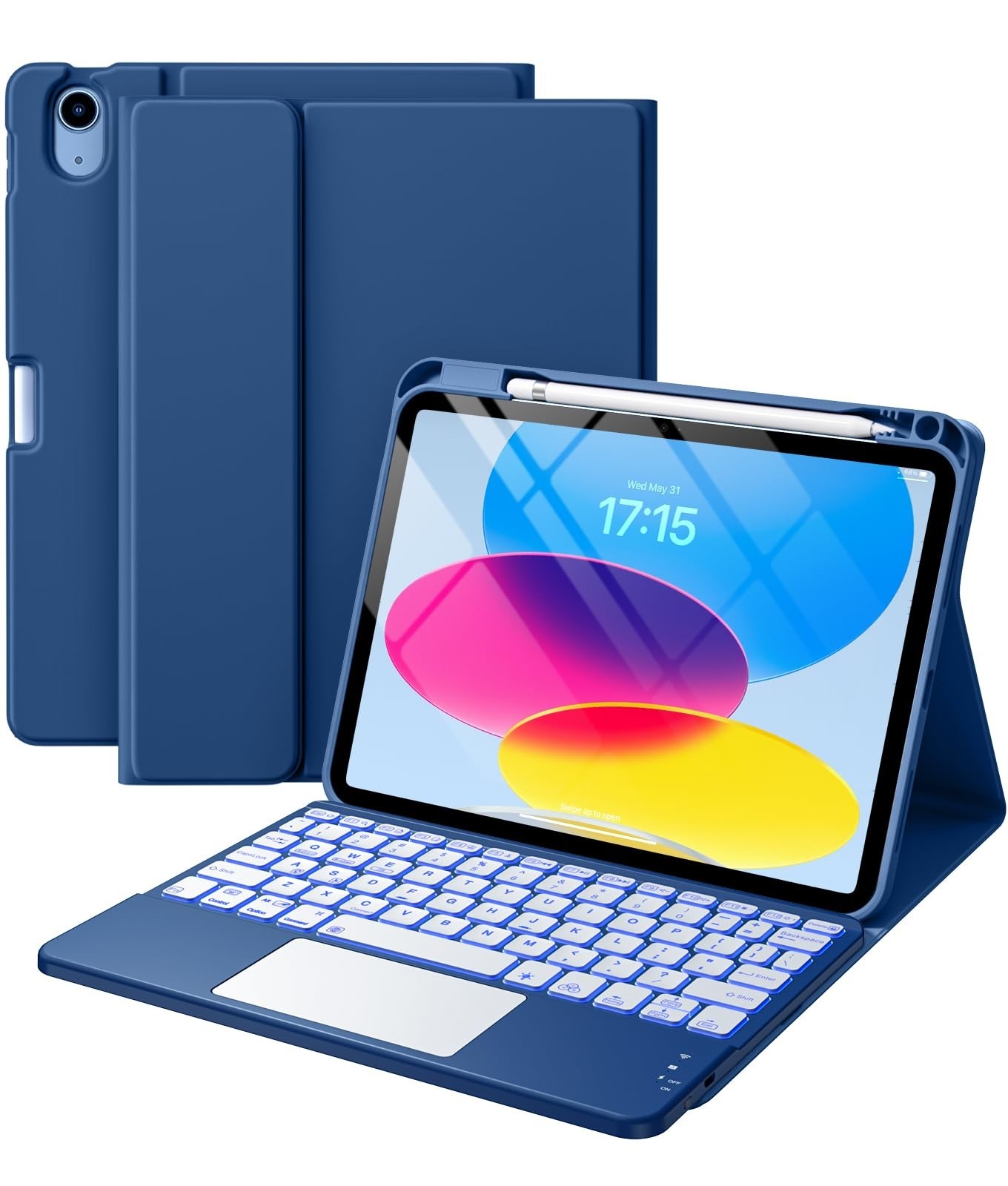 Harvopu Compatible for iPad 10th Generation Case with Keyboard 10.9"