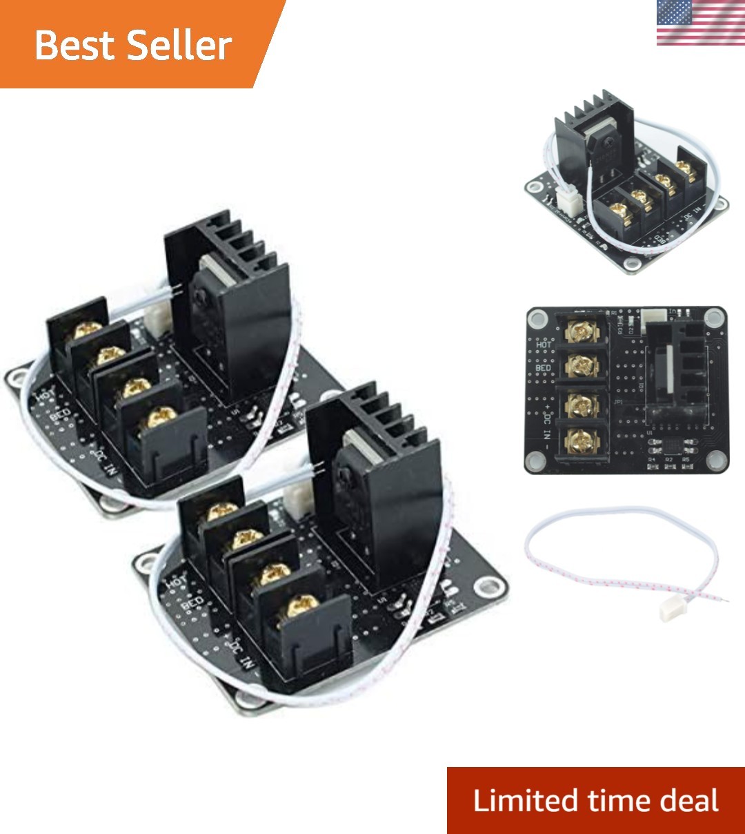 2PCS Heat Bed Mosfet,3D Printer Heat Bed Power Module 3D Printer Board Expans...