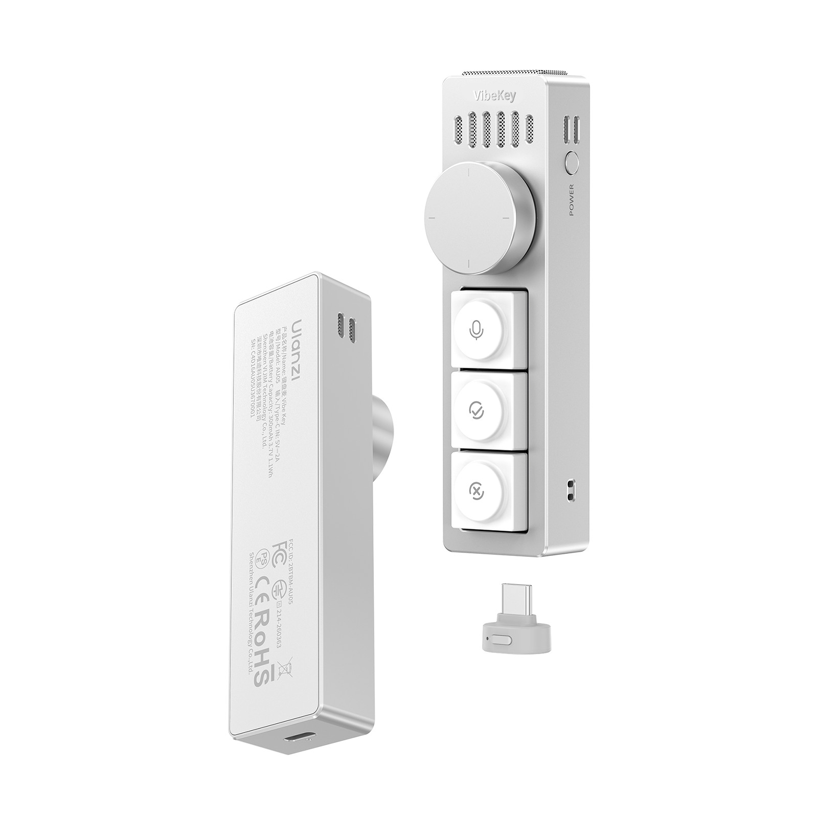 Ulanzi AU05 Vibe Key Magnetic AI Voice Input Keyboard Mic Wireless Macro Pad PC