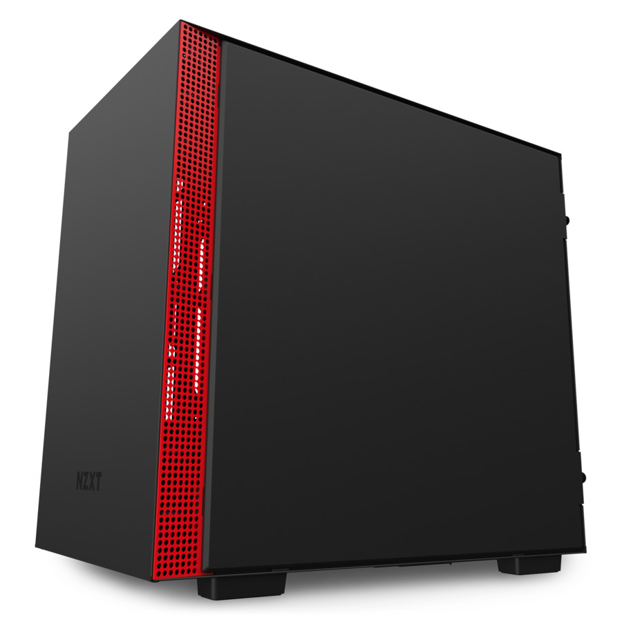 NZXT H210 Matte Black/Red Computer Case Mini Tower USB 3.1 Mini ITX CA-H210B-BR